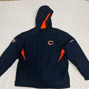 Chicago Bears Reebok Navy Blue and Orange Hooded Jacket